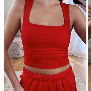 Nikibiki Red Sleeveless Crop Tank Top smooth OS